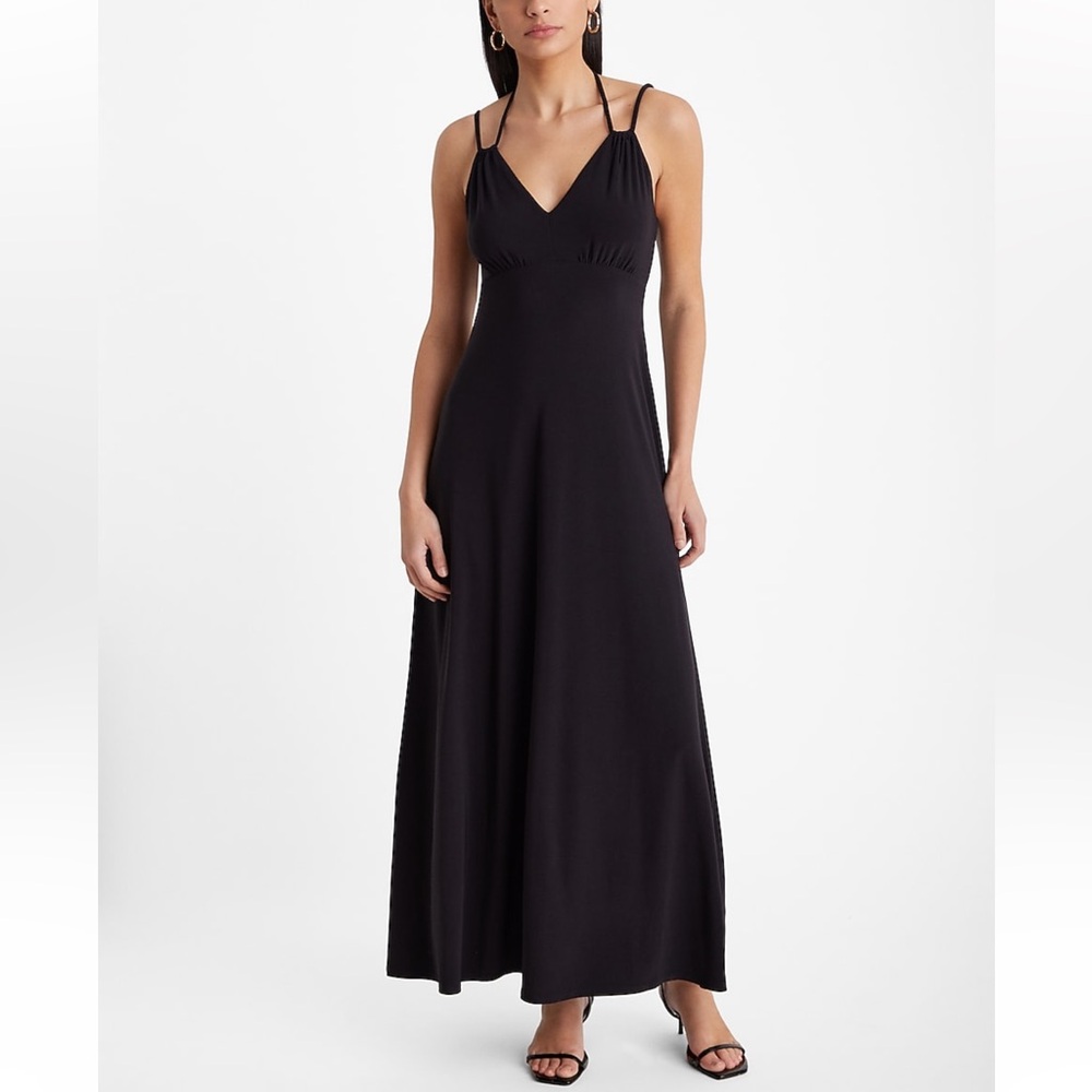 Halter Double Strap Sleeveless Maxi Dress